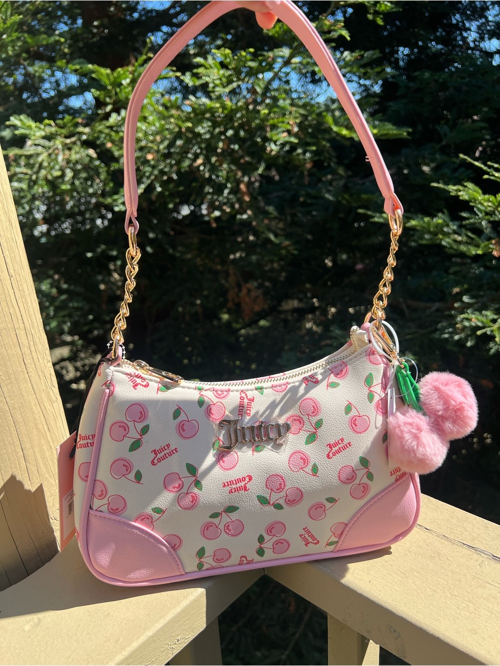 JUICY COUTURE PINK CHERRY GIRL SHOULDER BAG